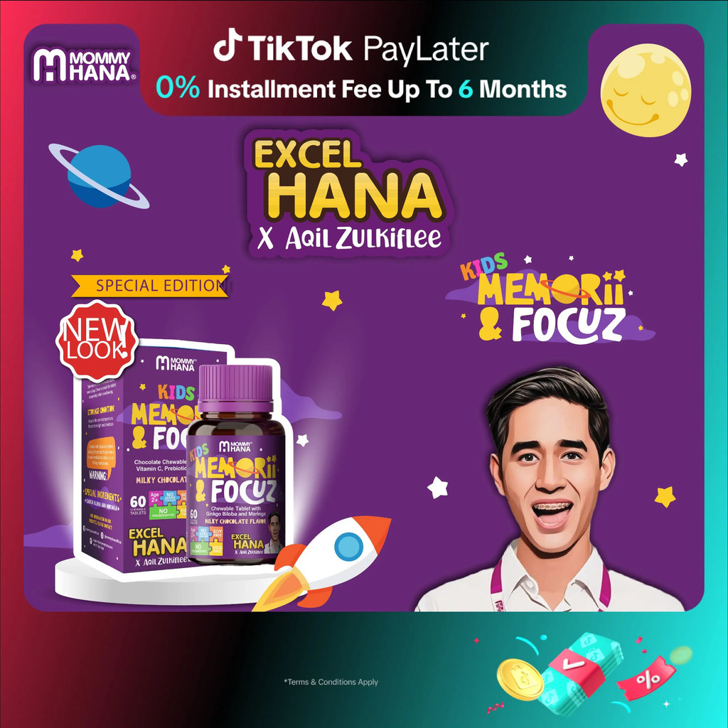 Excel Hana x Aqil Zulkiflee | Supplemen Fokus & Memori Kids – Bantu Fokus, Kurang Tantrum & Sokong  