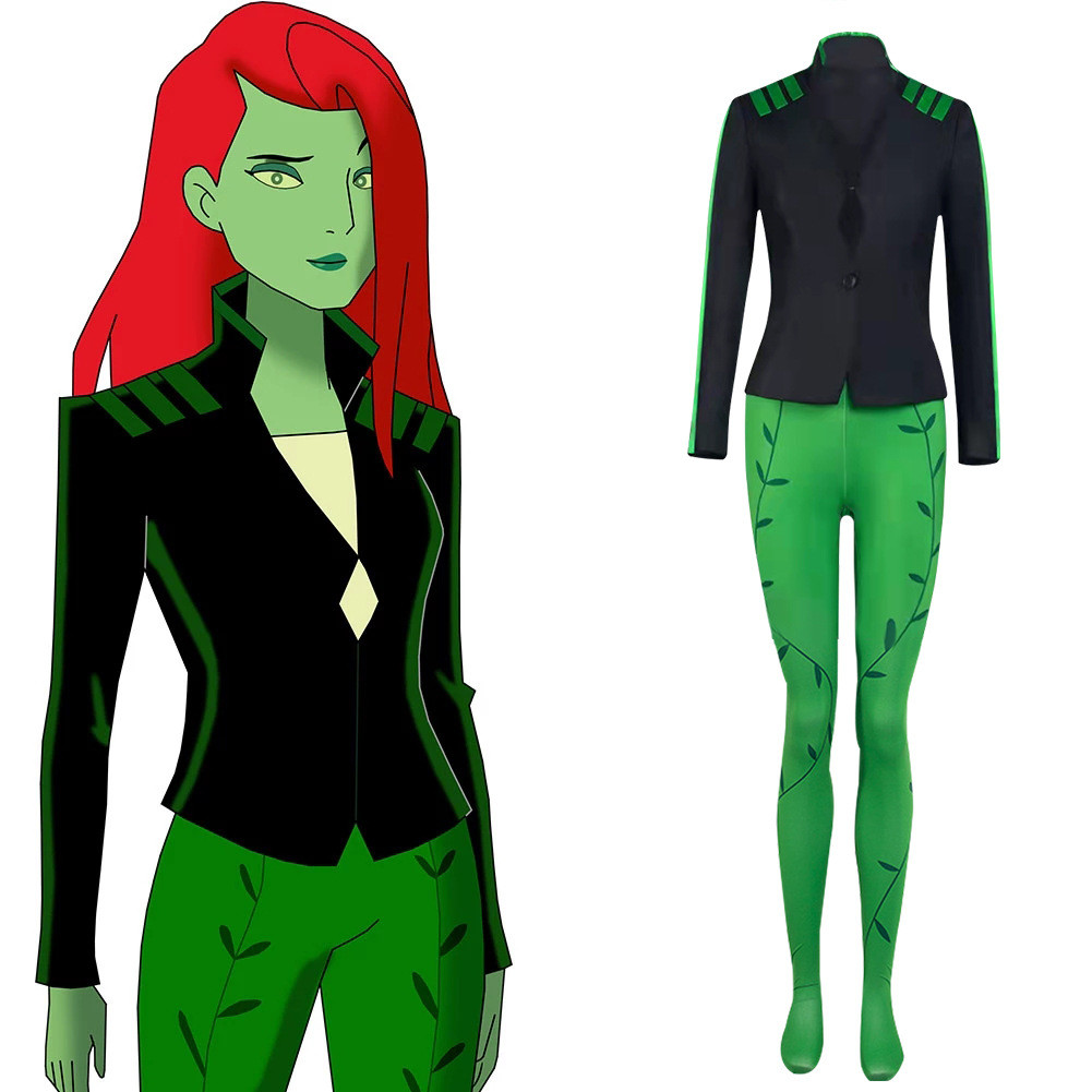 Harley Quinn Cosplay Costume, Animated TV Series Poison Ivy Cosplay Halloween Costume
