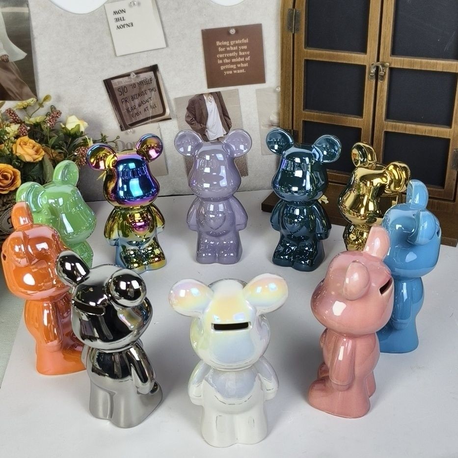18/28 ซม.หมีรุนแรงเครื่องประดับ Piggy Bank เซรามิคหมี Liquid Bear อุปกรณ์ตกแต่งบ้านแสดงรายการ