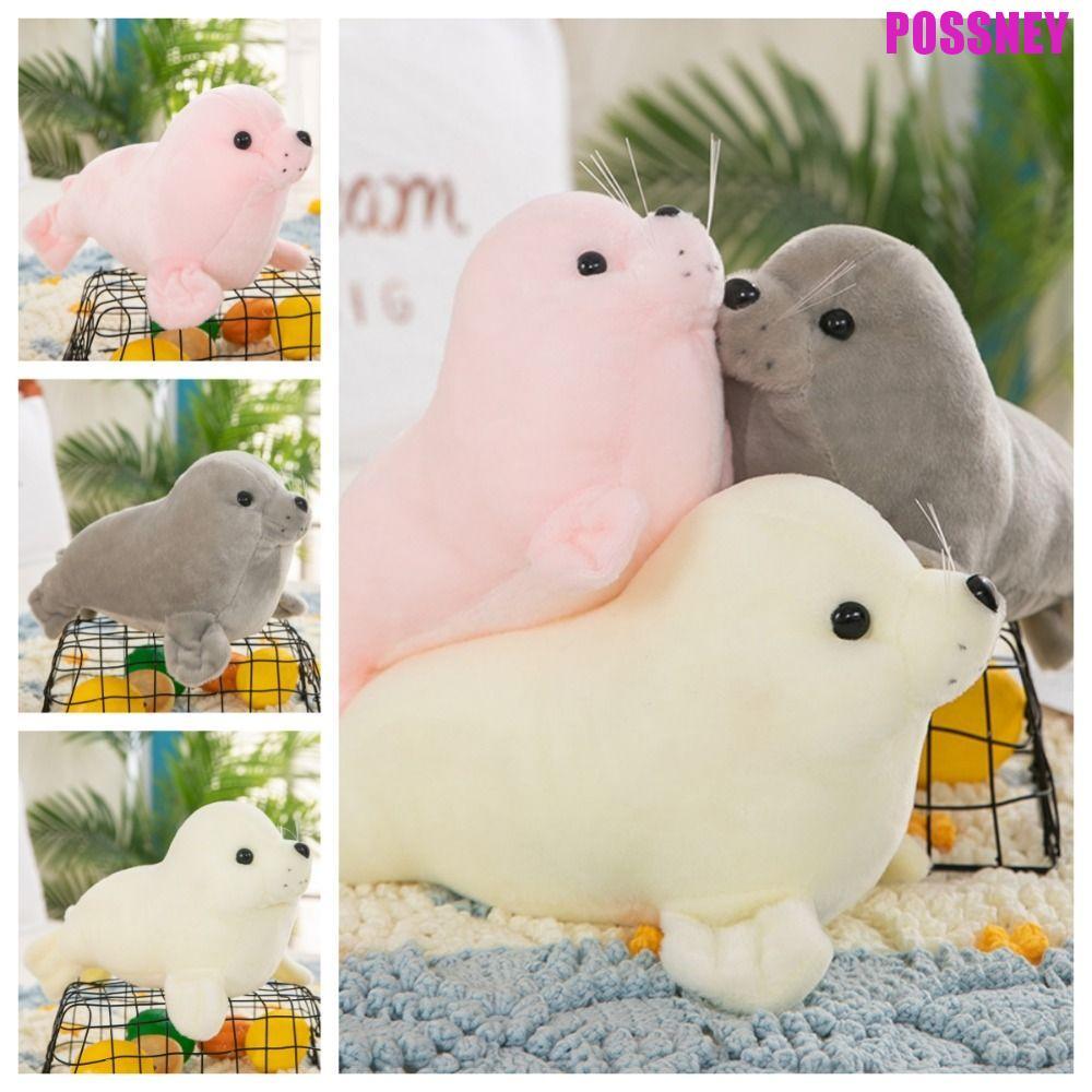 POSSNEY Seal Plush ตุ๊กตา,นุ่มน่ารัก Seal Plush ตุ๊กตาของเล่น, Casual Fur Plushy Fluffy Sea Lion Plu