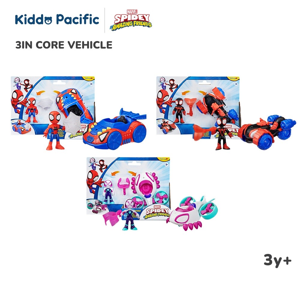 SPIDEY AND HIS AMAZING FRIENDS 3IN CORE VEHICLE GHOST-SPIDER ของเล่นฟิกเกอร์