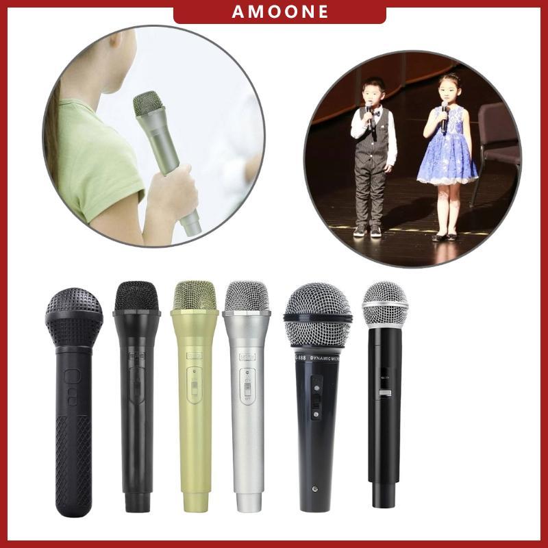 AMOONE ไมโครโฟนเด็ก Props เล่นปลอมแกล้งเครื่องแต่งกาย Mic พลาสติกคาราโอเกะ Props เด็ก