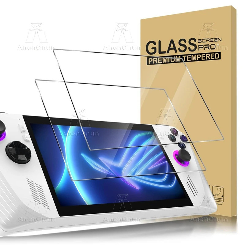 2 แพ็ค ROG Ally/ROG Ally X/MSI Claw A1M ป้องกันหน้าจอแก้ว 9H ความแข็ง 2.5D โค้งขอบ Anti-Scratch HD ฟ