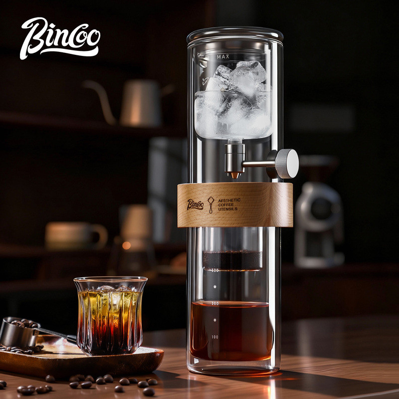 Bincoo Ice Drip Coffee Maker แก้วคู่ Hand Brew Cold Brew Ice Brew Cold Brew ความจุขนาดใหญ่ตัวกรองหยด