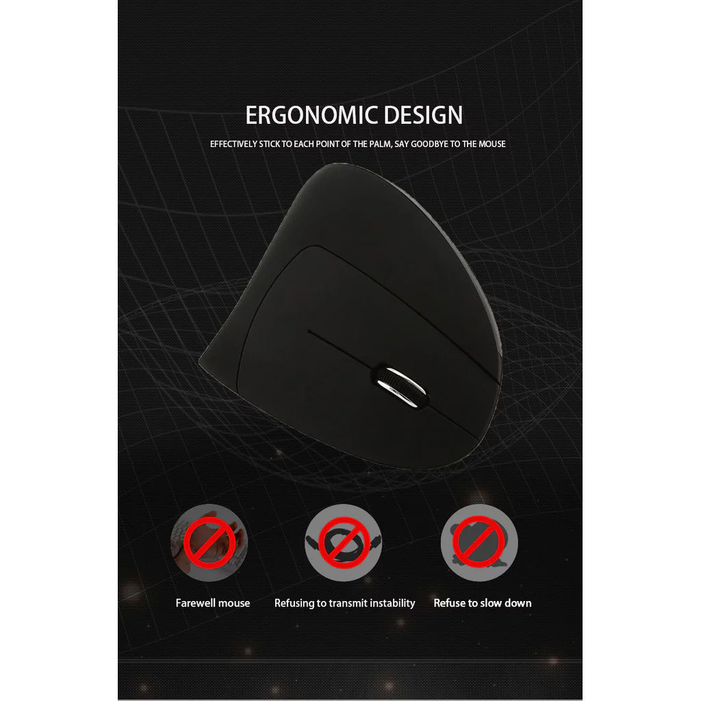 เมาส์แนวตั้งไร้สาย Ergonomic สองโหมด USB สำหรับโน้ตบุ๊ก thumbnail 10