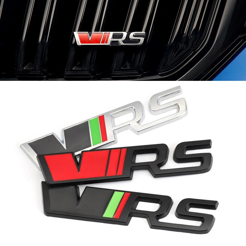 โลหะรถด้านหลังป้ายสติกเกอร์ย่างด้านหน้า VRS โลโก้สัญลักษณ์สําหรับ Skoda VRS Octavia 1 2 3 Rapid Kodi
