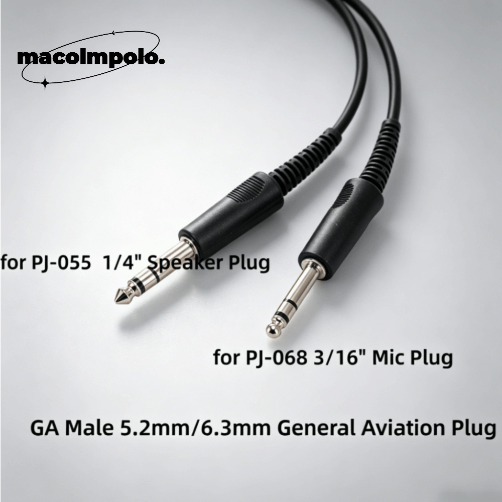5 Pin XLR to GA Dual Male Plug Adapter, 5 Pin XLR Female Y Splitter Cable for Airbus 5 Pin XLR to GA