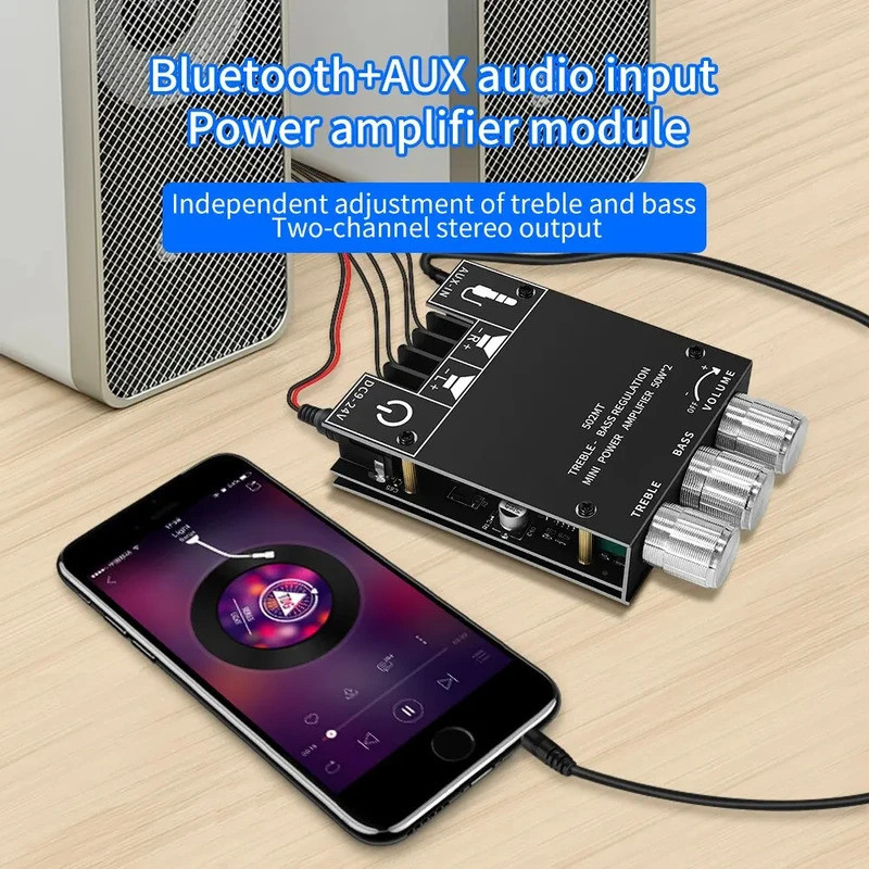 ZK-502MT เครื่องขยายเสียง 2.0 สเตอริโอบลูทูธเสียงดิจิตอลไฮไฟเครื่องขยายเสียงโมดูลบอร์ดสูงและต่ําความ