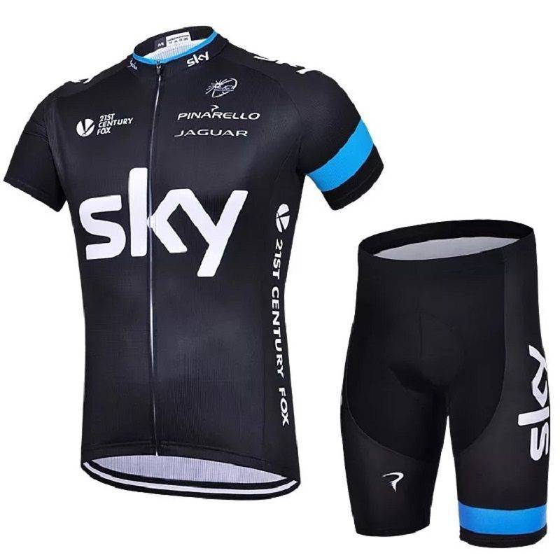 Sky Black Cycling Clothing Pulley Suit Short Sleeve Men's Summer Team Mountain Bike Riding Jacket Br