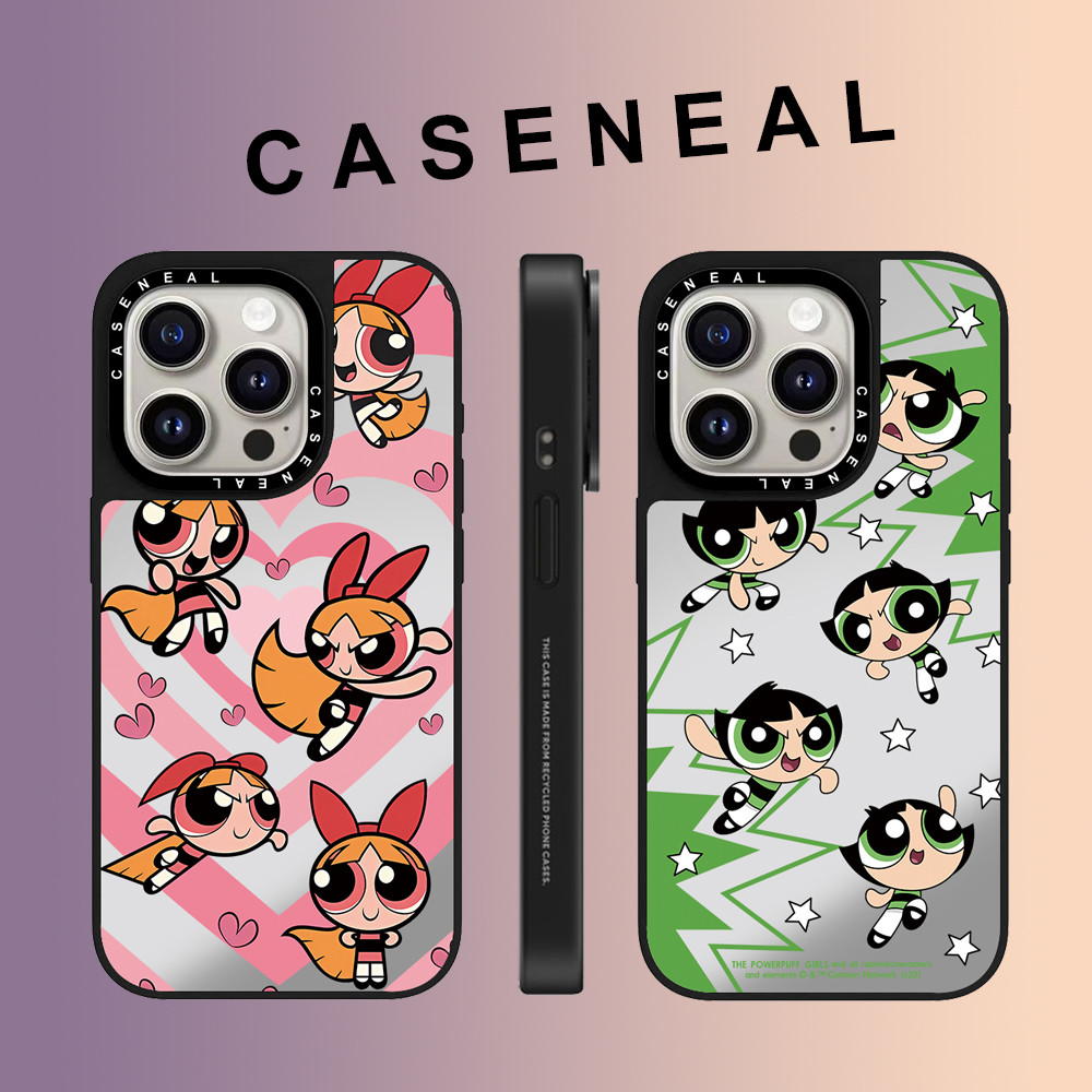 CASENEAL การ์ตูนน่ารักสาวกระจกหน้าเคสโทรศัพท์สําหรับiPhone 17 Pro Max 16 ProMax 15Pro 14 Plus 13 12 โทรศัพท์กันกระแทกขอบนุ่มฮาร์ดป้องกันกรณี