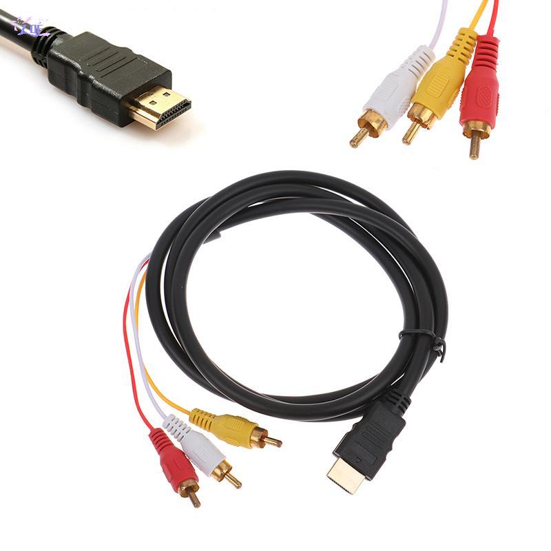 [ZDF] 5ft HDMI to 3RCA/HDMI to AV Converter Video Audio Converterponent Adapter Cable สําหรับ PC TV 