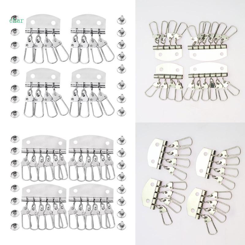 Char 4 ชิ้น Keyring Organizer 4-6 Snap Hook Leathers Wallet Key Bag Hardware