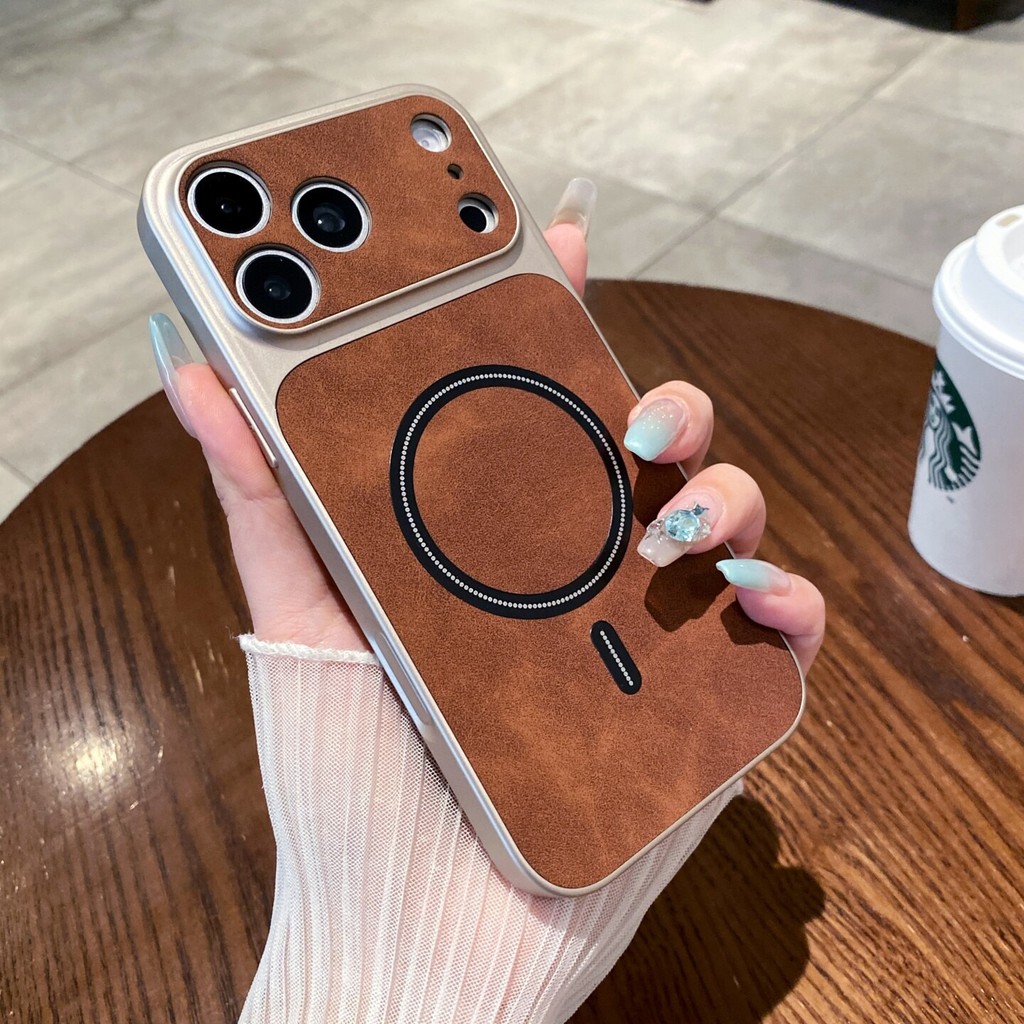 หรูหรา Cortex หนังไร้สายชาร์จแม่เหล็ก Cortex เคสโทรศัพท์สําหรับ iPhone 13 14 15 16 17 Pro Max ฝาครอบกันชน