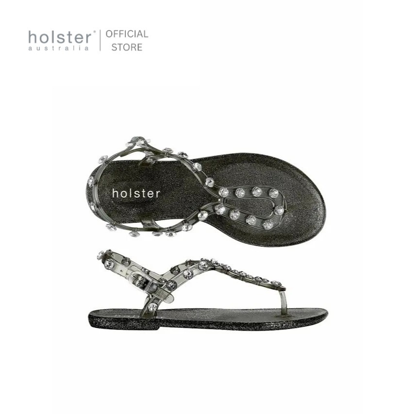 Holster รองเท้าแตะรัดส้นผู้หญิง Supermodel Glitter สี Pewter