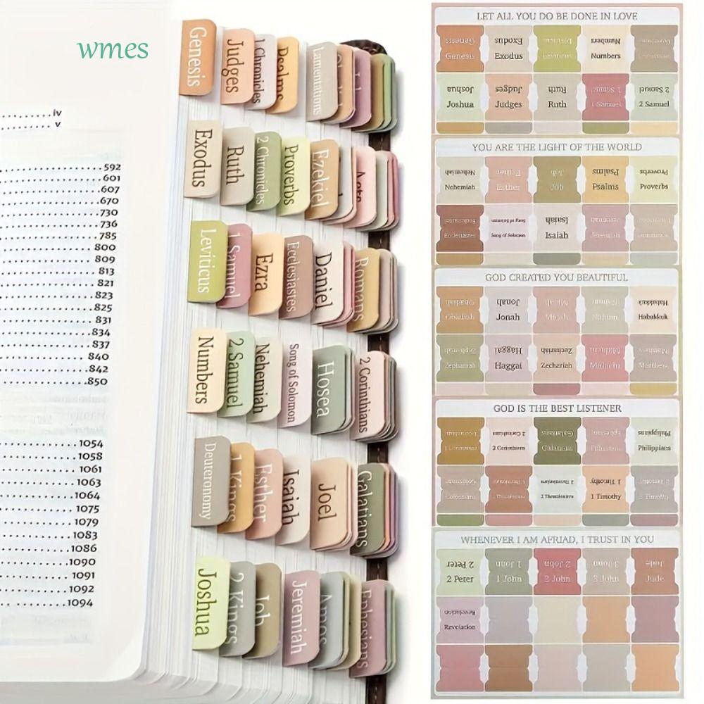 WMES1ZA 5 แผ่น/เซ็ต Bible Index Tabs, Studying Bible Theme Laminated Bible Tabs, การศึกษา Index Tabs
