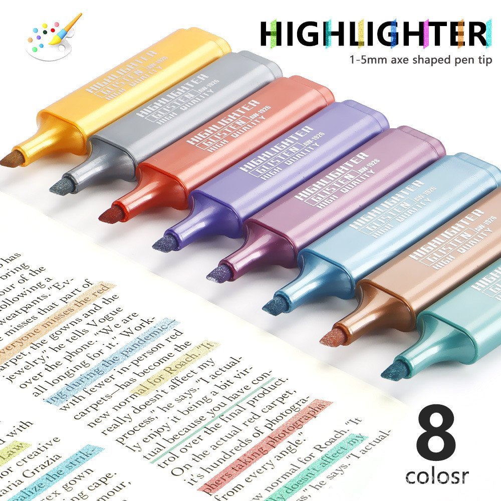 Glitter Metallic Color Highlighter Student Draw Key Points Learning Mark Color Marker Color Highligh