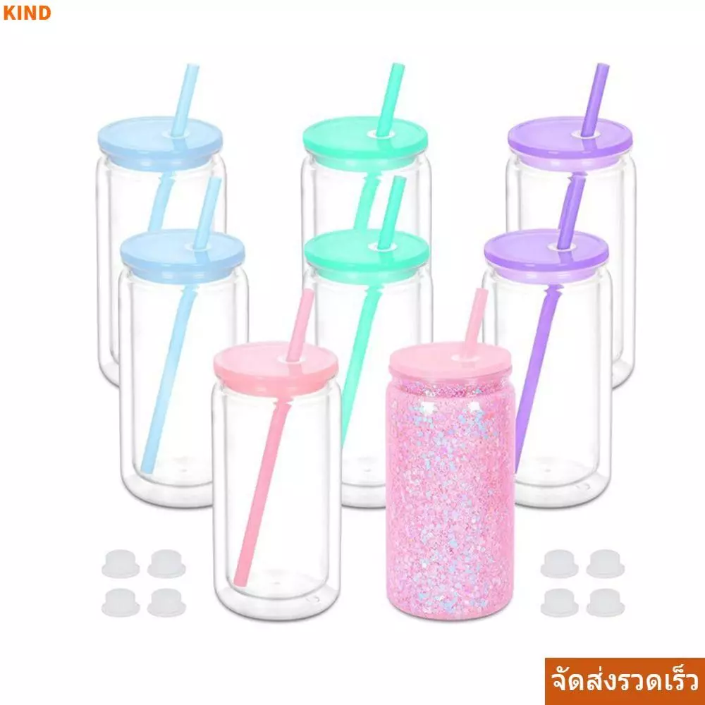 Mason Jar Cups ขวดน้ำสองชั้น 16oz - รูปที่ 1