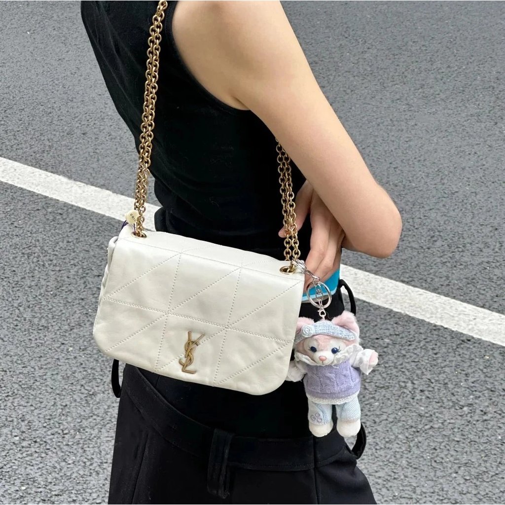 สไตล์ใหม่ Yangshulin 2025 สไตล์ใหม่ SAINTLAURENT Saint Laurent YSLjamie43 โลโก้โลโก้โซ่กระเป๋าขนาดให