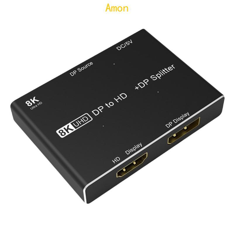 Amon 8k Splitter 1 in 2 Out 8K 30Hz 4K 6Hz Splitter Double SS