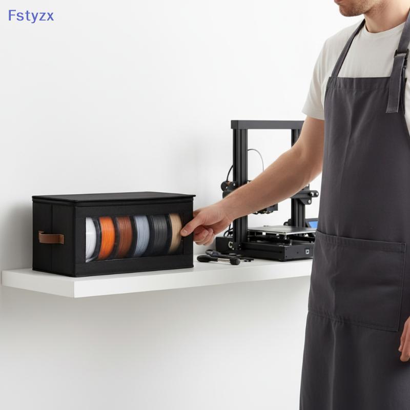 Fstyzx ป้องกัน Filament กล่องเก็บสําหรับ 3D เครื่องพิมพ์ฝุ่นและความชื้น Organizer เหมาะสําหรับ 1 กก. Filament Reels FY