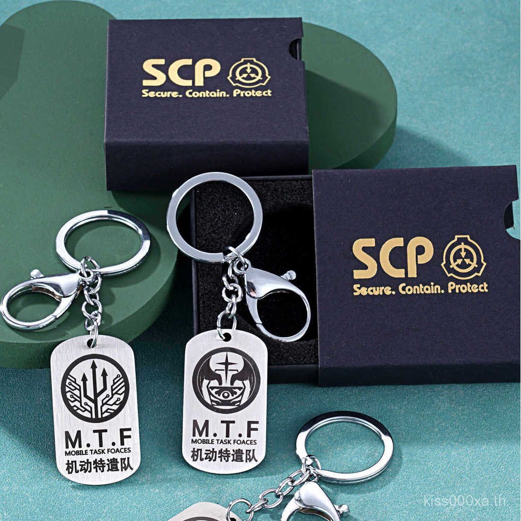 SCP Foundation สินค้าโลโก้พวงกุญแจ MTF Mobile Task Force Nine-Tailed Fox Red Right Hand Key Ring Cha