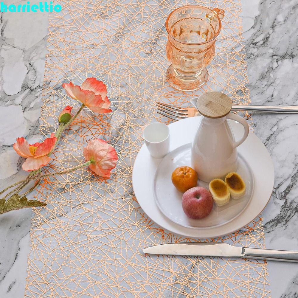 HARRIETTIO Metal Table Runner, Mesh Glitter
