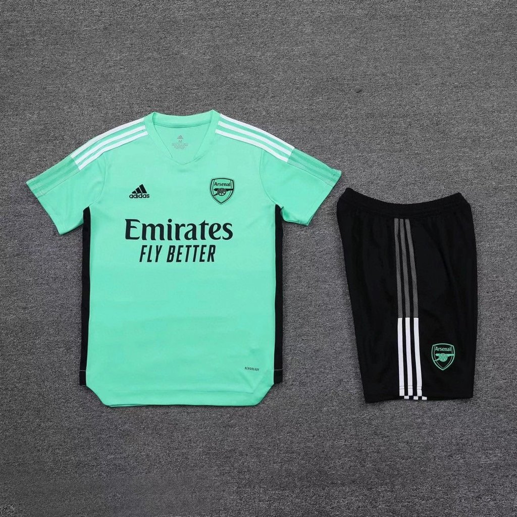 ใหม่ Arsenal Training Uniform 21-22 Arsenal Jersey Mint Green Basic Arsenal Short-Sleeved Training U