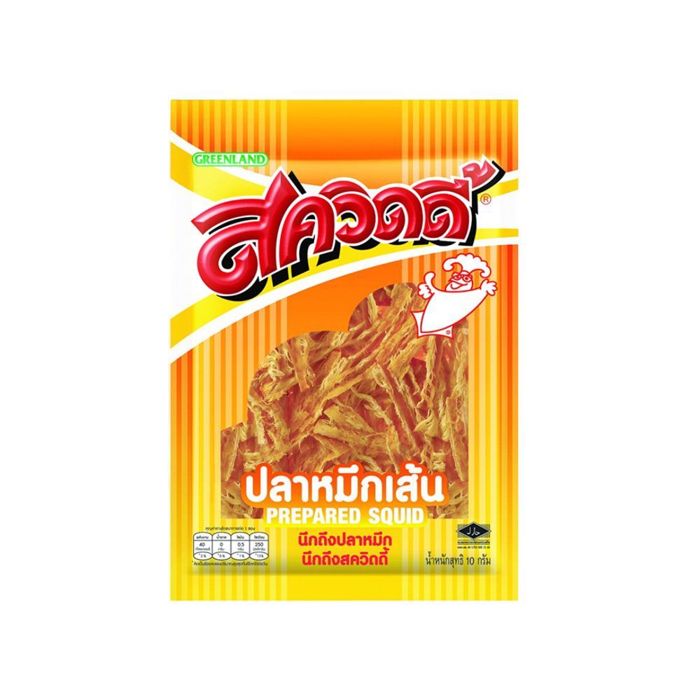 สควิดดี้ปลาหมึกเส้น 10 กรัม SQUIDY PERPARED SQUID 10 G.