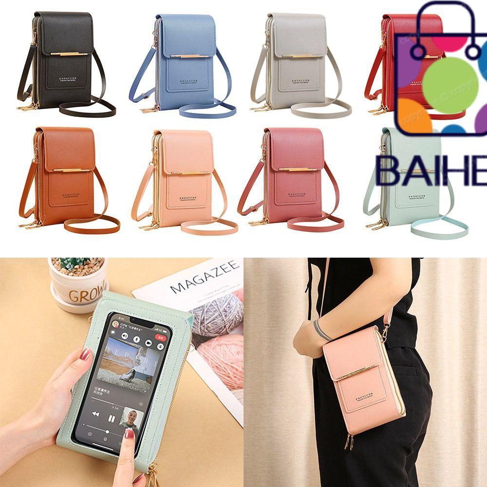 BAIHEE RFID กระเป๋ากันขโมย RFID กระเป๋าสะพายข้างสมาร์ทโฟนคุณภาพสูง
