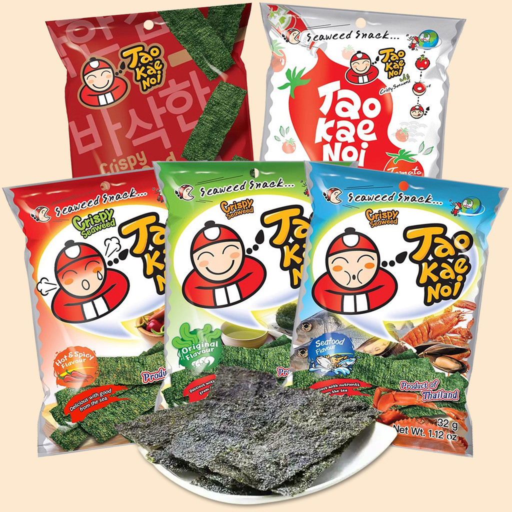 2026 สินค้าใหม่ Thailand 32g Boss Baked Seaweed Slices Instant Crispy Seaweed Tomato Spice Casual Sn