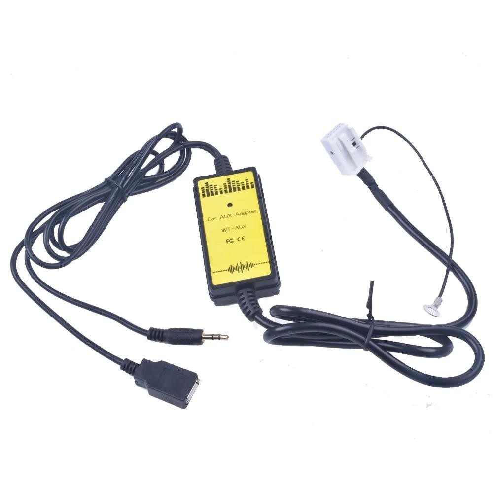 VW รถ CD อะแดปเตอร์ MP3 อินเทอร์เฟซเสียง AUX USB CD Changer สําหรับ VW Passat B6 โปโลกระต่ายขนส่ง T5
