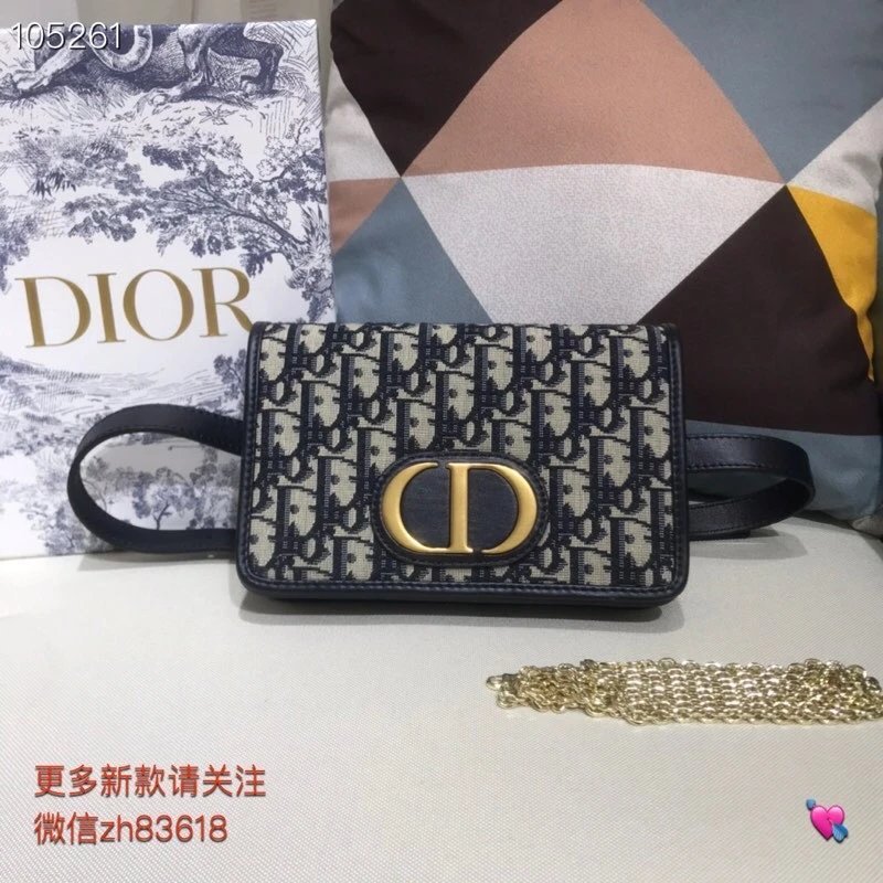 Dior Dior Female Bag Women Fashion Casual กระเป๋าคาดเอวเฉียง Series กระเป๋าคาดเอวโซ่ทูอินวันล่าสุด, 