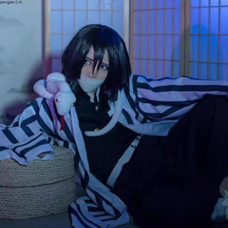 ชุดคอสเพลย์ ชุดกิโมโน ลายการ์ตูนอนิเมะ Anime Iguro Obanai Cosplay Costume Wig คอสเพลย์เครื่องแต่งกาย