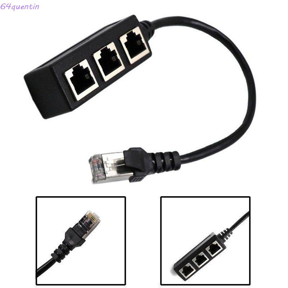 QUENTIN RJ45 Splitter สายดิจิตอลทนทาน LAN Ethernet สําหรับเครือข่ายส่วนขยายตัวเชื่อมต่อเครือข่าย