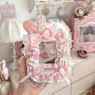 [พร้อมส่งสินค้า] Se.W กับ.ว ลูกไม้ตัดกระต่ายหูผู้ถือบัตรน่ารักอะนิเมะอุปกรณ์ต่อพ่วงการ์ตูนการ์ดขนาดเล็กฝาครอบป้องกัน ทําเอง ตกแต่งกระเป๋า