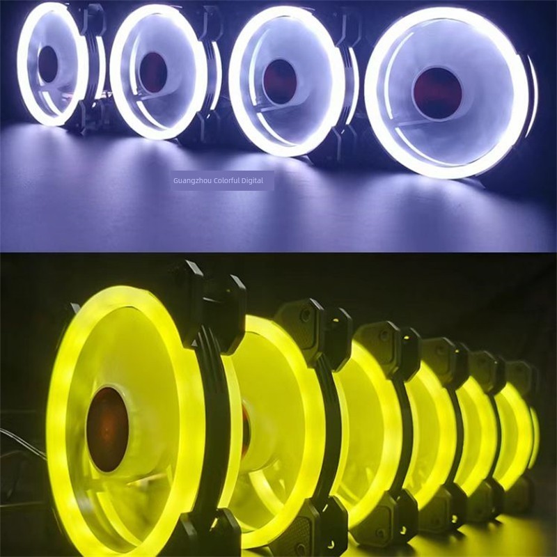 พัดลมคอม พัดลมคอม rgb การกระจายความร้อนออโรร่า RGB สีสันพลังงานแสงอาทิตย์ Eclipse LED คอมพิวเตอร์บริ