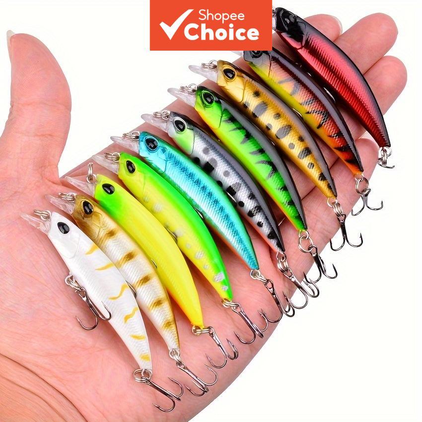 10 ชิ้น Mini Lure ชุด Minnow เหยื่อเทียมเกียร์กลางแจ้ง