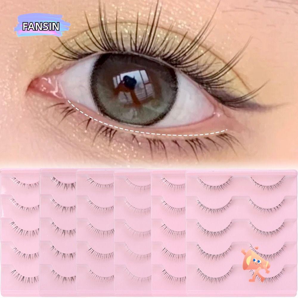 FANSIN ขนตาล่าง, Manga Bottom Band Under Eye Lashes, Handmade เกาหลีแต่งหน้าธรรมชาติ Soft Manga Bott