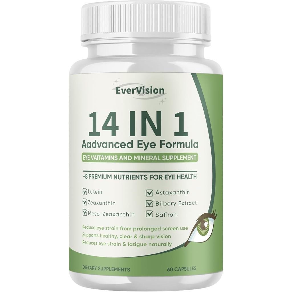 Evervision 14 in 1 Premium Eye Protection Formula, Neurobella Eye Vitamins และแร่ธาตุ, ประกอบด้วย Zi