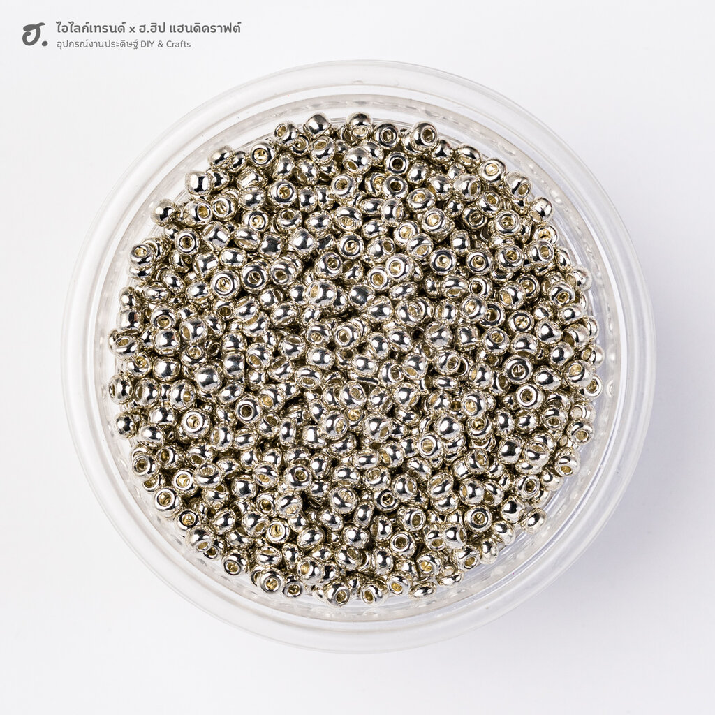 ลูกปัดเม็ดทราย ขนาด 3 มม. เงินเมทัลลิค Polished Silver Metallic