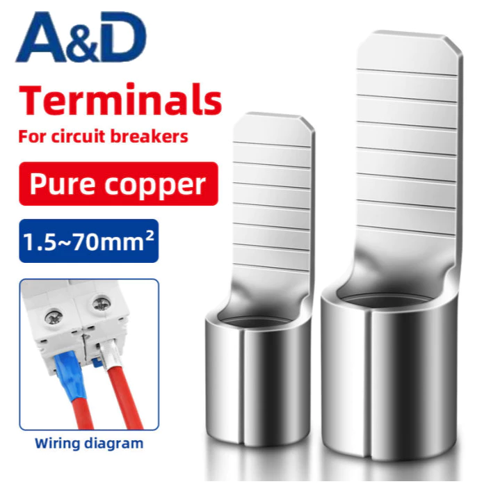 หางปลาต่อเบรกเกอร์ แบบเปลือย รุ่น C45 สำหรับสายไฟ 1.5 - 25 Sqmm.