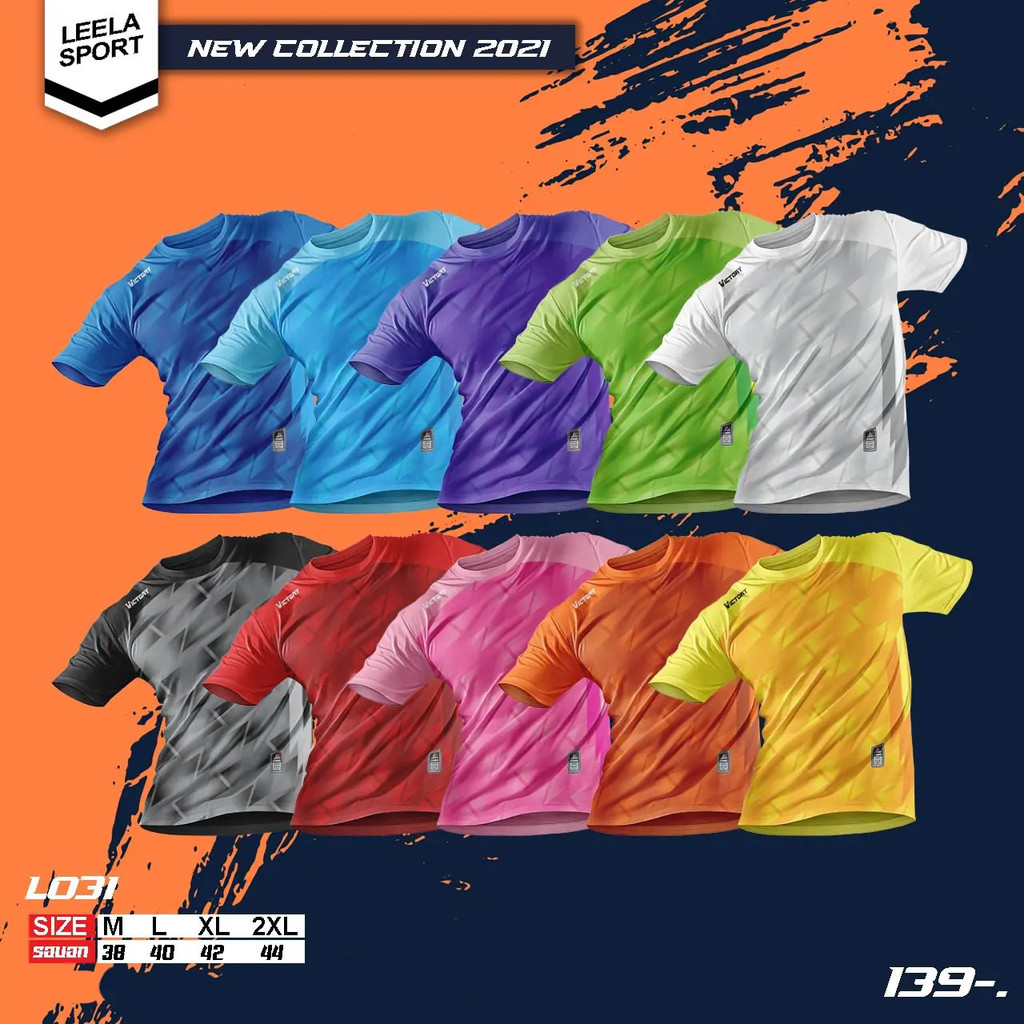 Victory เสื้อกีฬาคอกลมแขนสั้น แบบใหม่ รุ่น L-031 ออกกำลังกาย Sport ส้ม ผู้หญิง