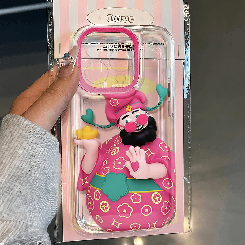 Happy God of Wealth เหมาะสําหรับ Apple 16 เคสป้องกันโทรศัพท์มือถือ iphone15promax เคส 14/13/1211 Hua