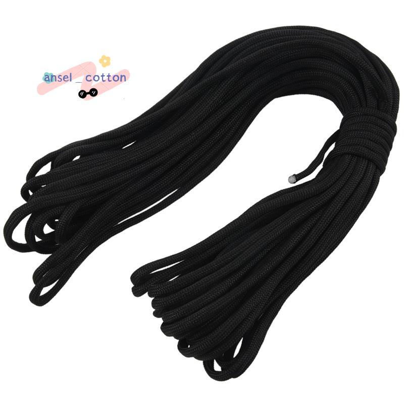 Paracord 550 เชือกร่มชูชีพ 7 Core Strand สําหรับปีนเขา Camping Buckle Rope สีดํา 50FT