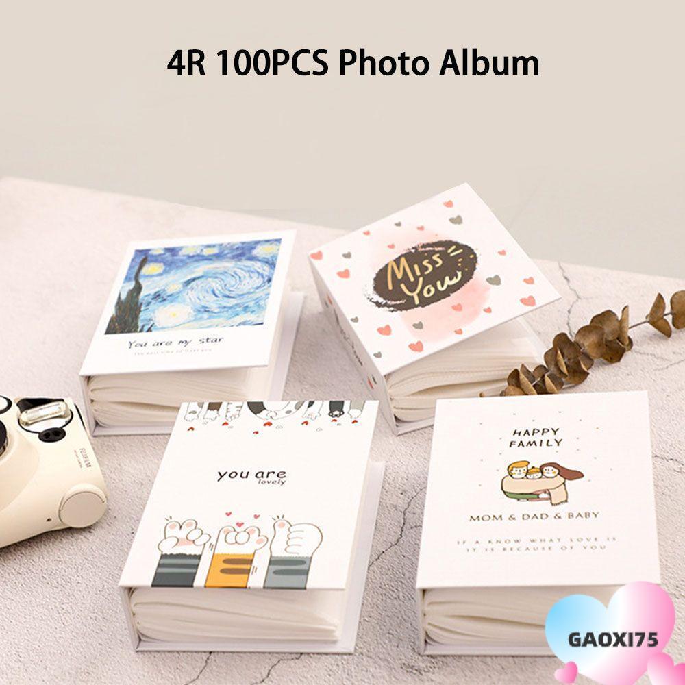GAOXI75 อัลบั้มรูป 4R, คอลเลกชันอัลบั้ม PVC การ์ตูน 100 ชิ้น, ใส่หลากสี
