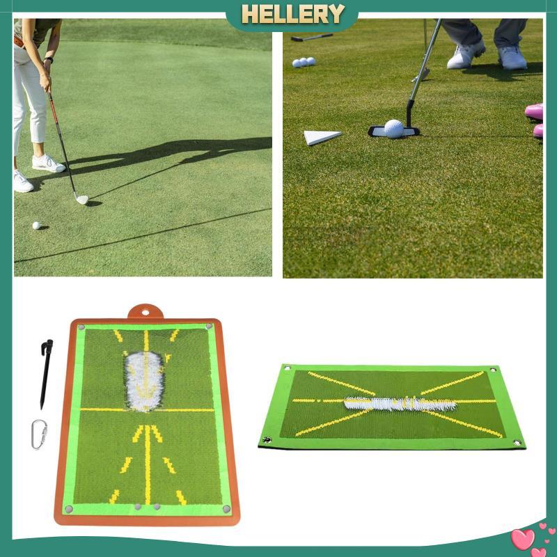 [HelleryTH] Golf Hitting Mat Golf Game Mat Golf Swing Trainer Exerciser Golf Batting Mat Golf Practi