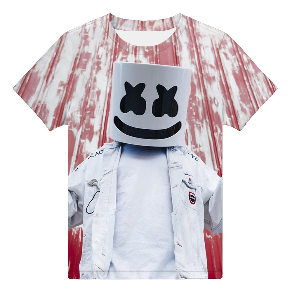 Top Marshmello 100 DJs N. 5 Super DJ Kids Fans เสื้อยืดฮิปฮอปฤดูร้อน