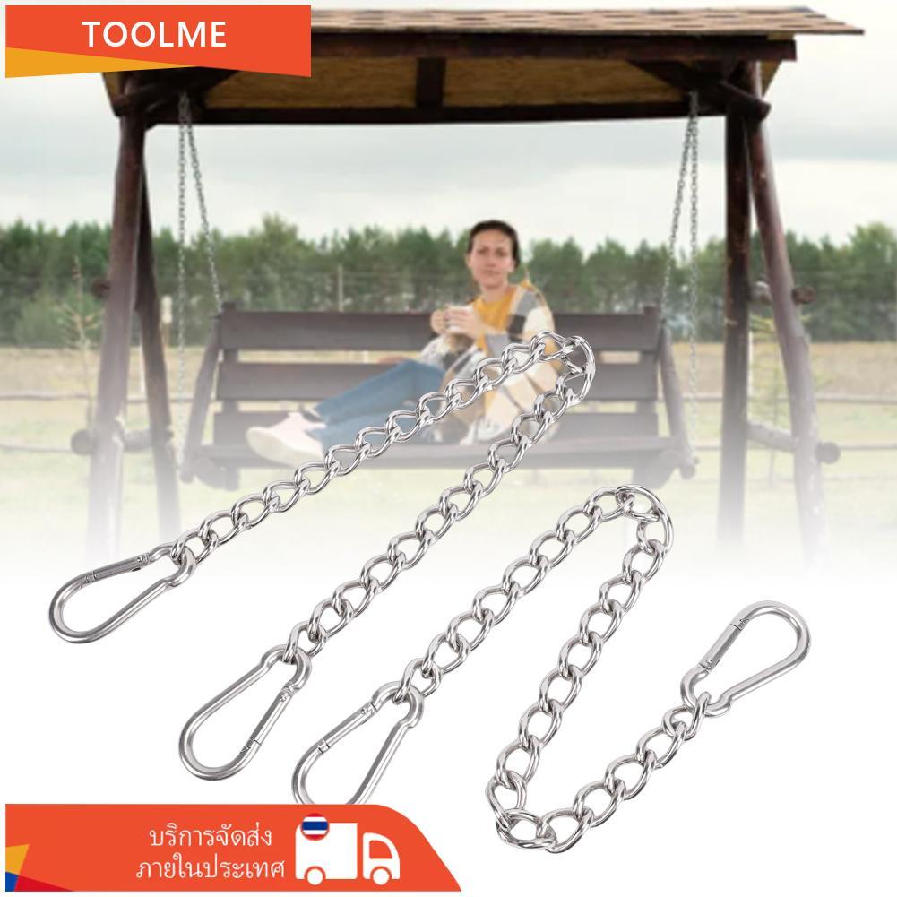 Toolme-TH 2 ชิ้นแขวนเก้าอี้โซ่ 660lbs ความจุโหลดสแตนเลสเปลญวน 4 ฤดูใบไม้ผลิ Snap Hook สำหรับ Swing เ