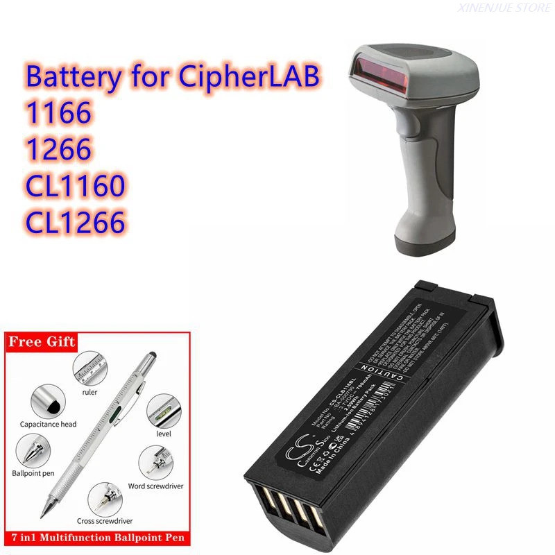 แบตเตอรี่เครื่องสแกนบาร์โค้ด 3.7V/700mAh BA-000700 สําหรับ CipherLAB 1166,1266,CL1160,CL1266