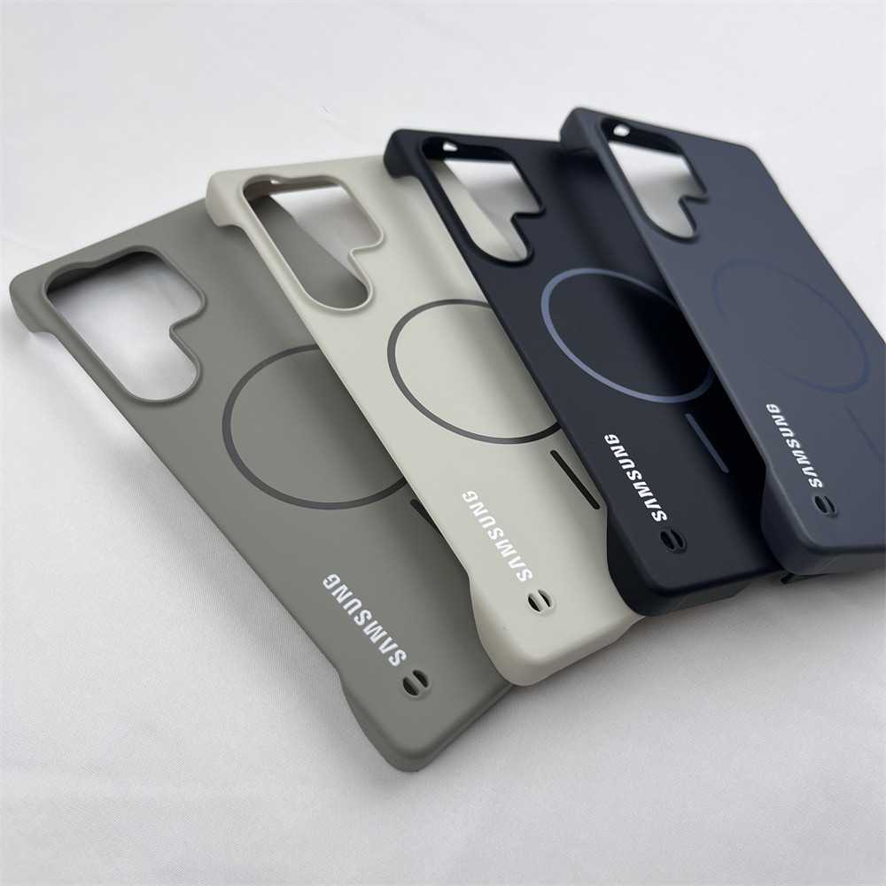 Slim Frameless Matte PC เคสแม่เหล็กสําหรับ Samsung S26 S25 S24 S23 S22 Ultra Plus FE S25edge สําหรับเครื่องชาร์จไร้สาย